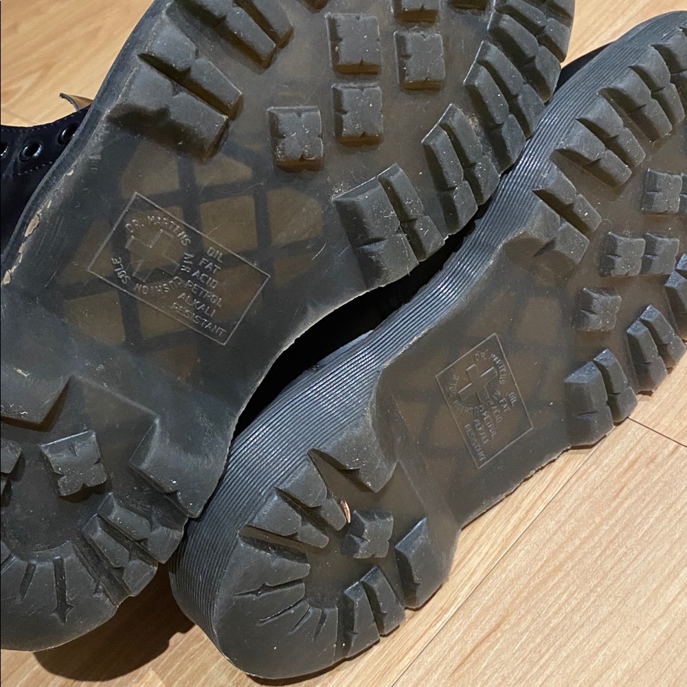 Doc Martens Black Leather Lace-Up Boots - Picture 9 of 11